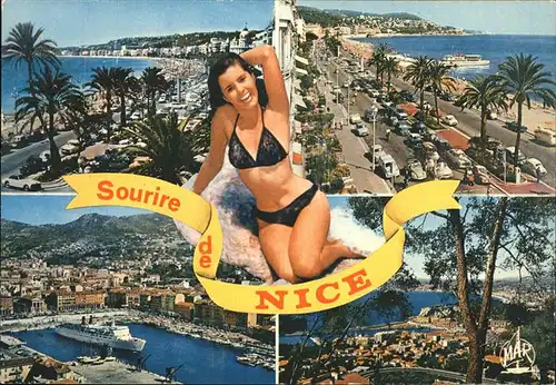 Nice Alpes Maritimes Vue generale Plage Port Vapeur Cote d Azur Kat. Nice