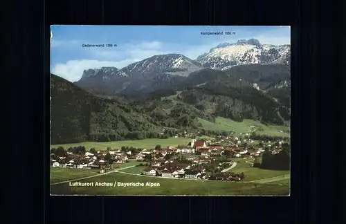 Aschau Chiemgau Panorama mit Kampenwand Schloss Hohenaschau Bayerische Alpen Kat. Aschau i.Chiemgau