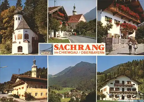 Sachrang Chiemgau Kapelle Ortsstrasse Kirche Kinder Gesamtansicht Luftkurort Wintersportplatz Kat. Aschau i.Chiemgau
