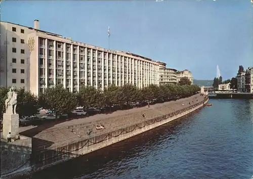 Geneve GE Hotel du Rhone Monument Denkmal Kat. Geneve