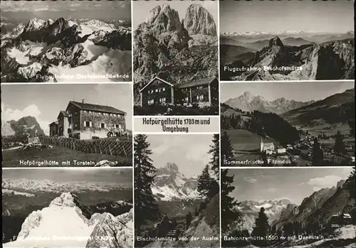 Filzmoos Hofpuerglhuette Alpenvereinshuette und Umgebung Dachsteingebirge Fliegeraufnahme Alpenpanorama Kat. Filzmoos