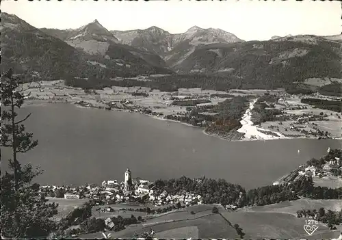 St Wolfgang Salzkammergut Gesamtansicht Wolfgangsee Alpenpanorama Kat. St. Wolfgang im Salzkammergut