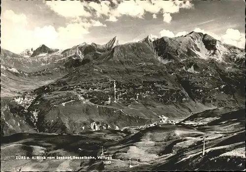 Zuers Vorarlberg Panorama Blick vom Seekopf Sesselbahn Valluga Kat. Lech