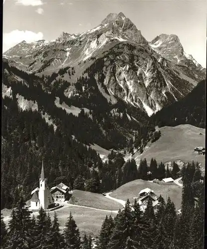 Schroecken Vorarlberg Kirche Alpenblick Kat. Schroecken