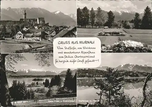 Murnau Hohe Kiste und Krottenkopf Staffelsee mit Hoernle Kurgarten Alpenpanorama Kat. Murnau a.Staffelsee
