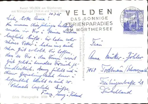 Velden Woerthersee Panorama mit Mittagskogel und Triglav /  /