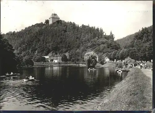 Ziegenrueck Saale Partie am Fluss Turm Kat. Ziegenrueck Thueringen