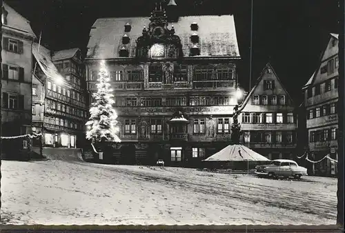 Tuebingen Marktplatz Brunnen Christbaum Weihnachtszeit Kat. Tuebingen