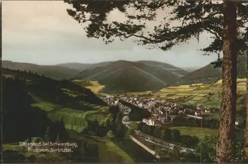 Sitzendorf Thueringen Panorama Blick vom Sorbitztal Kat. Sitzendorf Schwarzatal