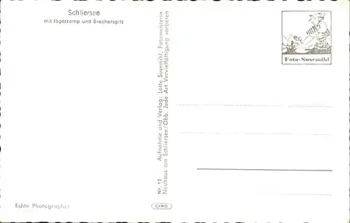 Schliersee Panorama mit Jaegerkamp und Brecherspitz Mangfallgebirge Kat. Schliersee