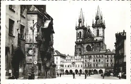 Prag Prahy Prague Staromestska namesti Altstaedter Ring Rathausuhr Teynkirche Kat. Praha