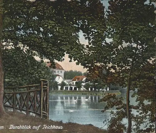 Bad Nauheim Durchblick auf Teichhaus Kat. Bad Nauheim