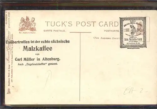 Glasgow University Tucks Post Card Framed Gem Glosso No. 5796 Kat. Glasgow City