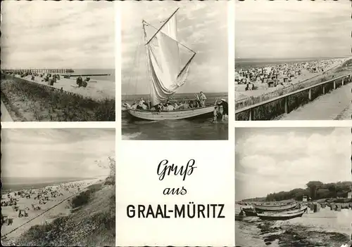 Graal-Mueritz Ostseebad Segelboot Strand Strandkorb / Seeheilbad Graal-Mueritz /Bad Doberan LKR