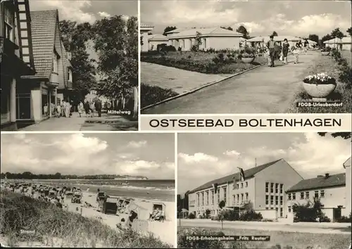 Boltenhagen Ostseebad FDGB Urlauberdorf Fritz Reuter Mittelweg Strand Kat. Ostseebad Boltenhagen