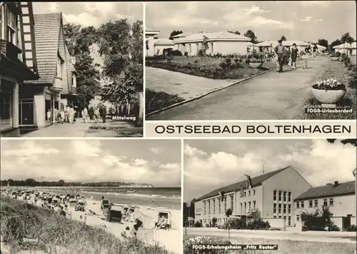 Boltenhagen Ostseebad FDGB Erholungsheim Fritz Reuter Urlauberdorf Strand Kat. Ostseebad Boltenhagen