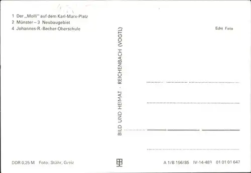 Bad Doberan Molli Karl Marx Platz Muenster Johannes R. Becher Oberschule Kat. Bad Doberan