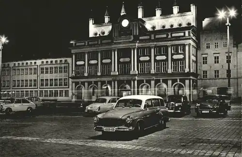 Rostock Mecklenburg Vorpommern Nacht Rathaus Kat. Rostock