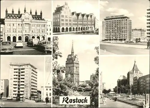 Rostock Mecklenburg Vorpommern Rathaus Hauptpostamt Haus d. Schiffahrt Hochhaus Ernst Thaelmann Platz Kat. Rostock