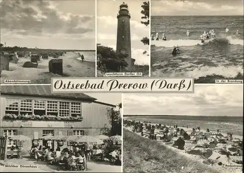 Prerow Ostseebad Brandung Leuchtturm Darsser Ort Milchbar Duenenhaus / Darss /Nordvorpommern LKR