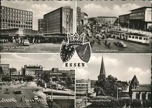 Essen Ruhr Wappen Hauptbahnhof Muensterkirche Freiheit Strassenbahn Kat. Essen