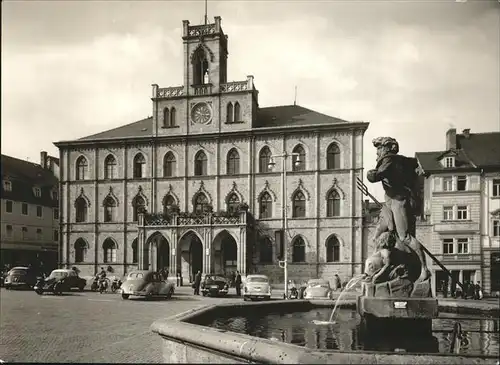 Weimar Thueringen Rathaus Neptunbrunnen / Weimar /Weimar Stadtkreis