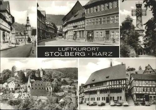 Stolberg Harz Markt Rittergasse Josephshoehe  Kat. Stolberg Harz