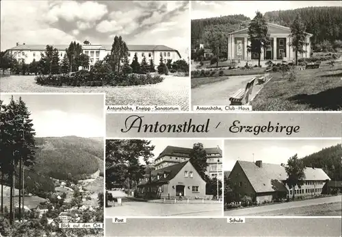 Antonsthal Erzgebirge Kneipp Sanatorium Antonshoehe Clubhaus Ortsblick Post Schule Kat. Breitenbrunn Erzgebirge