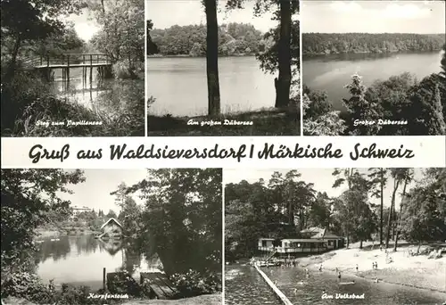 Waldsieversdorf Steg zum Papillensee Duebersee Karpfenteich Volksbad Kat. Waldsieversdorf