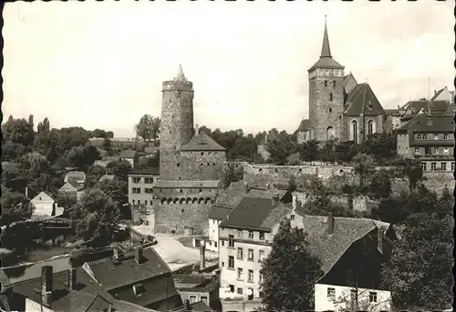 Bautzen Alte Wasserkunst Spree mit Michaeliskirche Kat. Bautzen