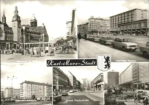 Karl Marx Stadt Rosenhof Rathaus Interhotel Moskau Innere Klosterstrasse Kat. Chemnitz