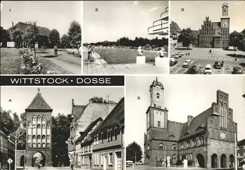 Wittstock Dosse Bahnhof Schwimmbad Rathaus Ernst Thaelmann Platz Groepentor Kat. Wittstock