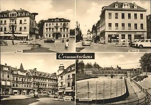 Crimmitschau Markt Silberstrasse Kunsteisstadion Kat. Crimmitschau