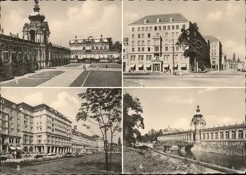 Dresden Zwingerhof Dr Kuelz Ring Altmarkt mit Cafe Prag Zwinger Kronentor Kat. Dresden