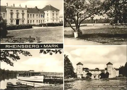Rheinsberg Schloss Sanatorium Blick zum See Dampferanlegestelle Kat. Rheinsberg