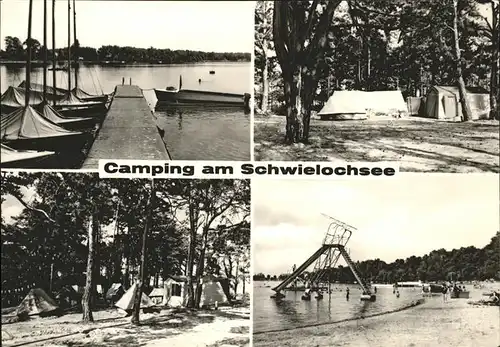 Schwielochsee Campingplatz Strand Bootsanlegestelle Kat. Schwielochsee