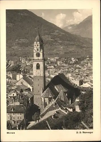 Merano Suedtirol Stadtblick mit Kirche Kat. Merano