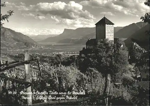 Merano Suedtirol Schloss Tirol gegen Mendel Kat. Merano