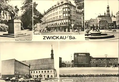 Zwickau Sachsen Hauptbahnhof Ringkaffe Schumann Denkmal Markt Kat. Zwickau