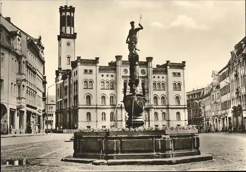 Zittau Rolandsbrunnen und Rathaus Kat. Zittau