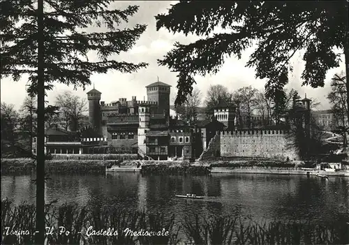 Torino Il Po Castello Mediaeval Kat. Torino