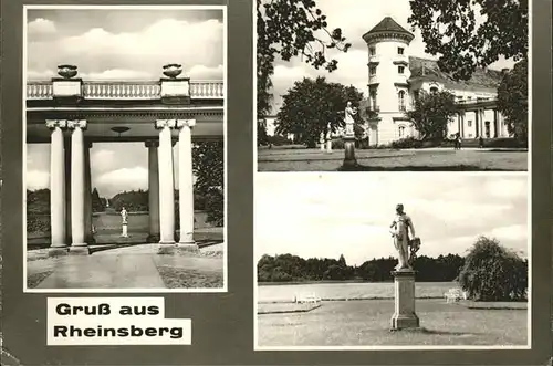 Rheinsberg Schloss Park Bruecke Statue Kat. Rheinsberg