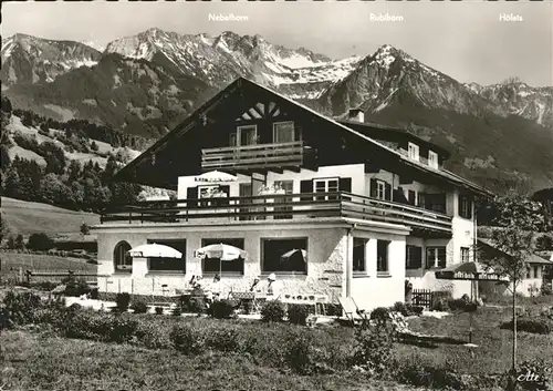 Ofterschwang Pension Alpenblick Nebelhorn Rubihorn Hoefats Allgaeuer Alpen Kat. Ofterschwang