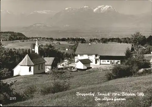 Bildstein Berggasthof Farnach Kirche Alpenpanorama Kat. Bildstein