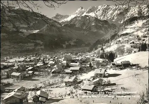 Schruns Vorarlberg Gesamtansicht gegen Vandanser Steinwand Montafon Wintersportplatz Kat. Schruns