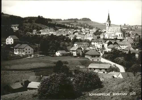 Reichenau Muehlkreis Ortsansicht mit Kirche Sommerfrische Kat. Reichenau im Muehlkreis