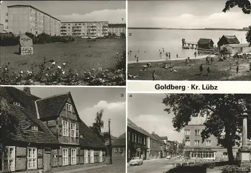 Goldberg Mecklenburg John Brinckman Strasse Gedenkstein Partie am See Kreisheimatmuseum Strasse des Friedens Kat. Goldberg Mecklenburg