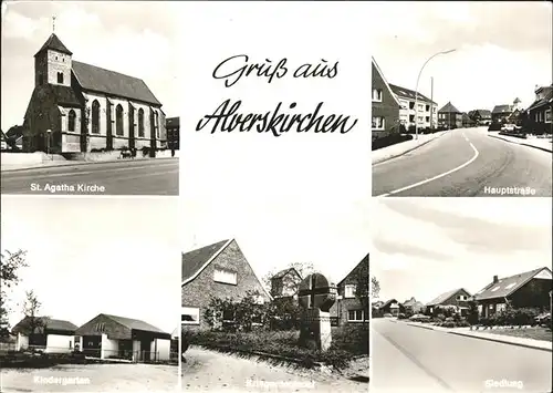 Alverskirchen St. Agatha Kirche Hauptstrasse Kindergarten Kriegerdenkmal Siedlung Kat. Everswinkel