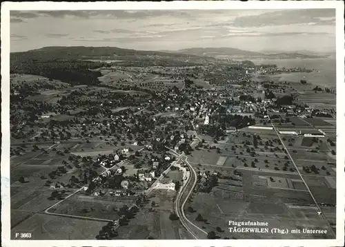 Taegerwilen mit Untersee Bodensee Fliegeraufnahme Kat. Taegerwilen