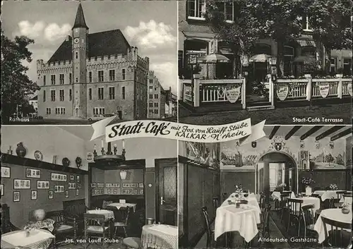 Kalkar Niederrhein Stadt Cafe Terrasse Rathaus Josef von Lauff Stube Altdeutsche Gaststaette Kat. Kalkar